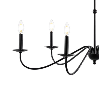 Lustre LED en fer à 6 lumières de 34,75 pouces, par JONATHAN Y