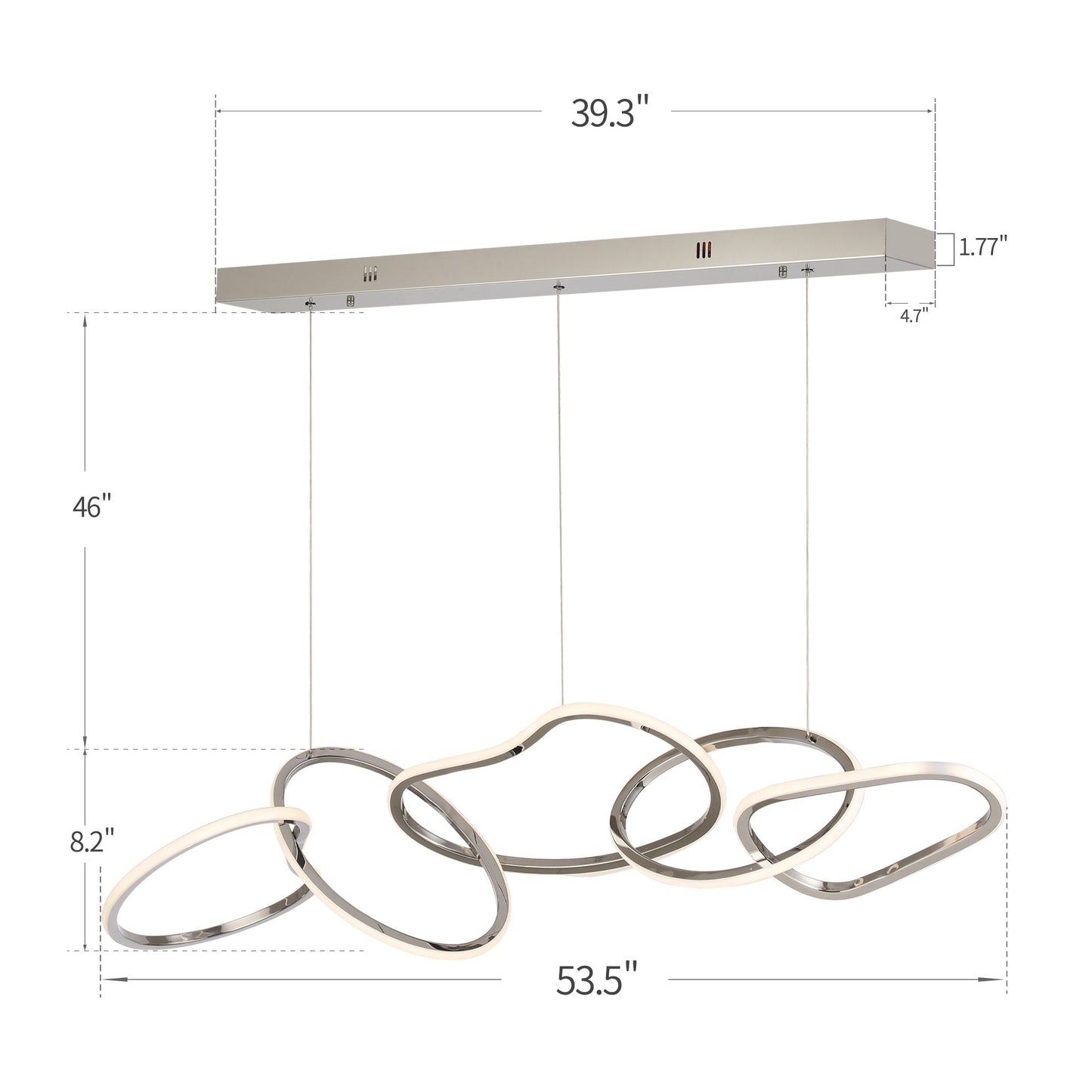 Lustre LED de luxe nordique en acier inoxydable à motifs entrelacés, idéal pour une salle à manger ou un plafond.