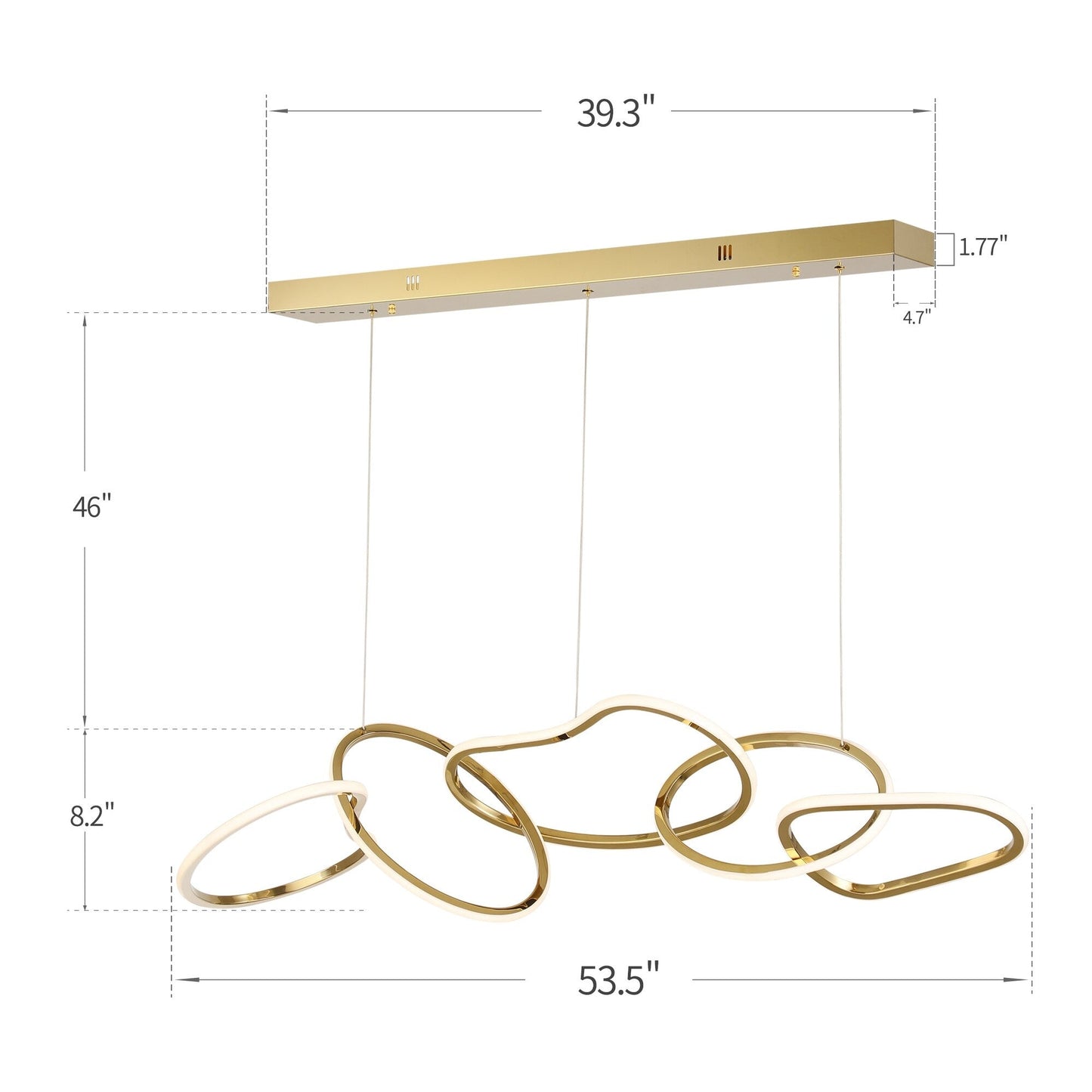 Lustre LED de luxe nordique en acier inoxydable à motifs entrelacés, idéal pour une salle à manger ou un plafond.