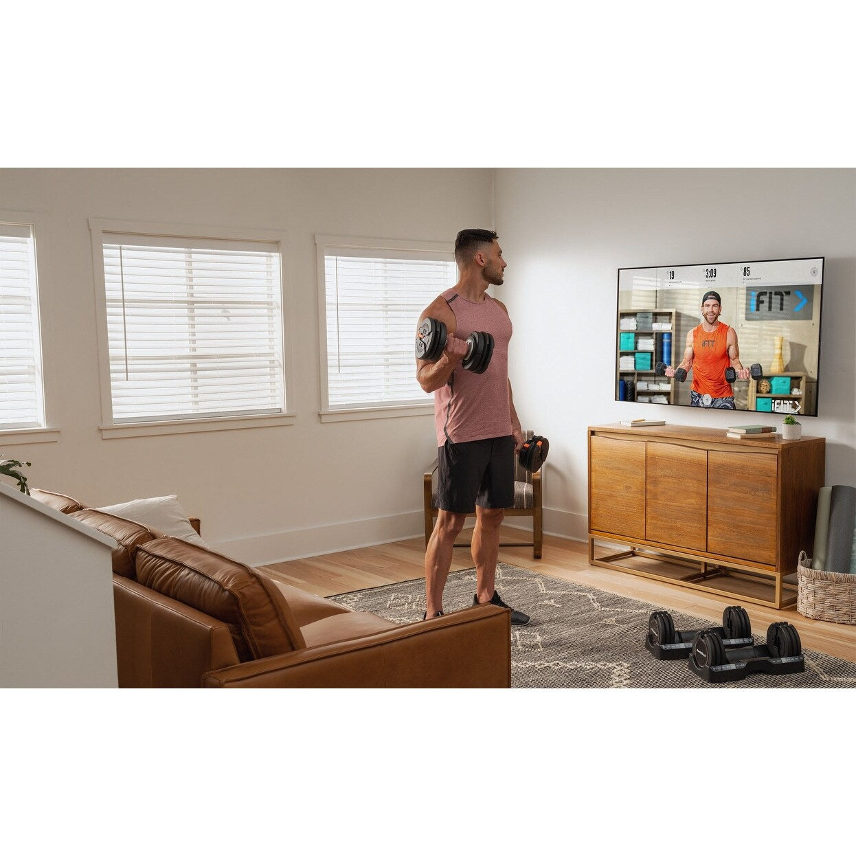 Ensemble d'haltères NordicTrack Select-a-Weight de 55 lb