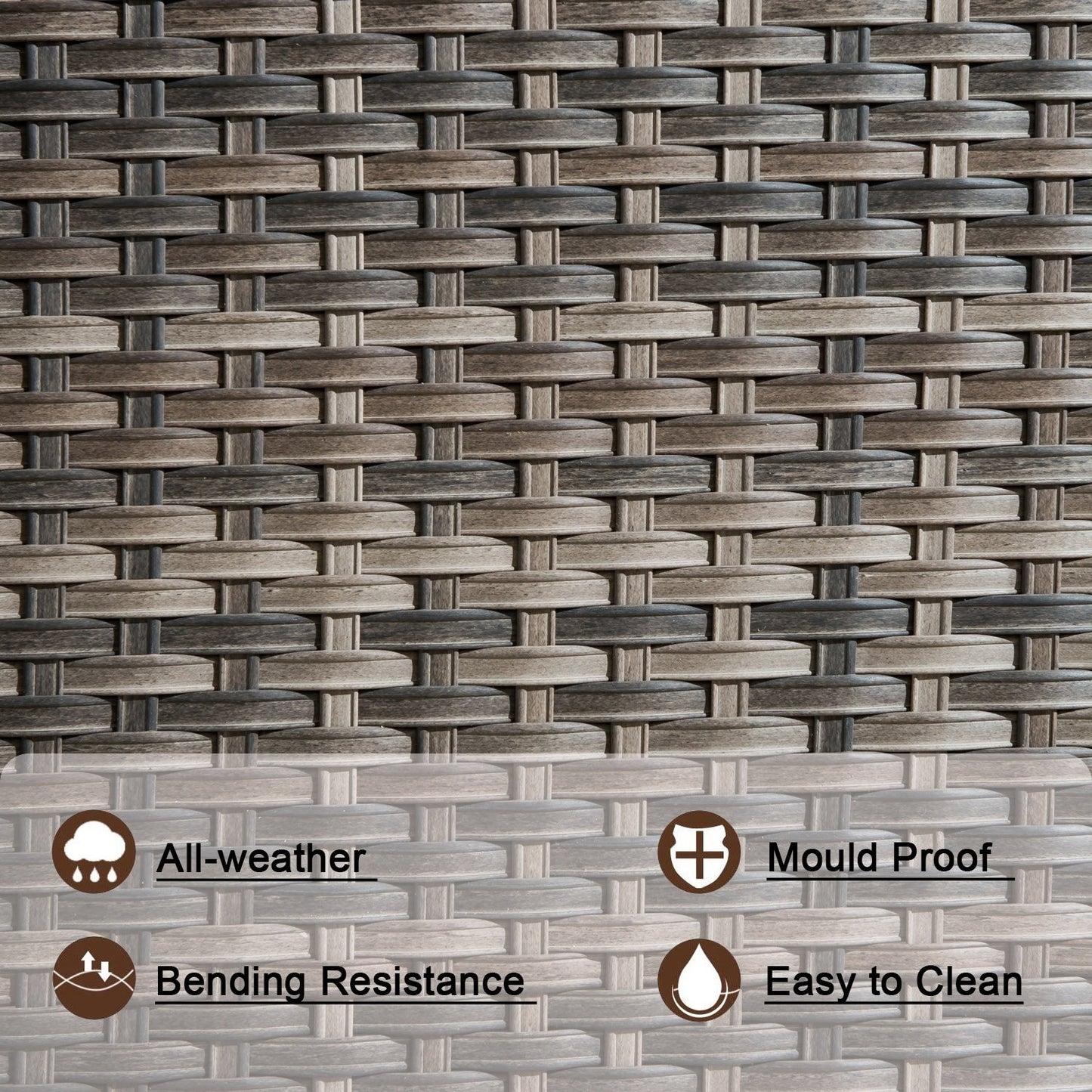 Ensemble de mobilier de patio OVIOS 5 pièces en résine tressée avec dossier haut