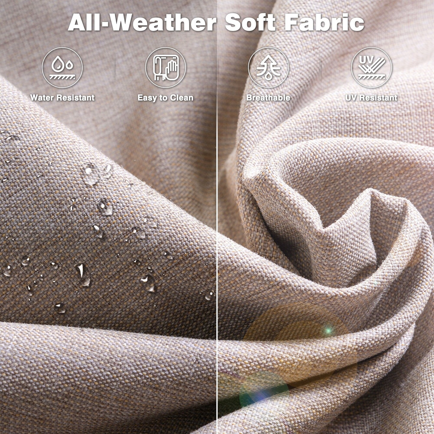 Ensemble de conversation OVIOS 5 pièces en résine tressée avec dossier haut