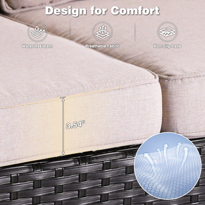 Ensemble de 8 chaises pivotantes en osier pour patio OVIOS