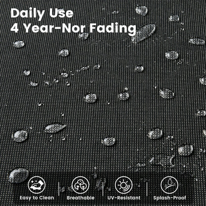 Ensemble de 9 chaises pivotantes d'extérieur en osier OVIOS avec table de feu