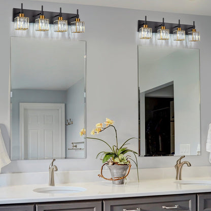 Luminaires de salle de bain modernes à intensité variable en cristal Ora, à installer au-dessus du miroir, style glamour.