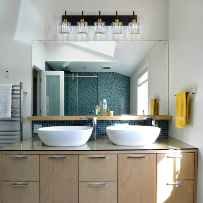 Appliques murales modernes à intensité variable pour salle de bain, avec abat-jour en cristal