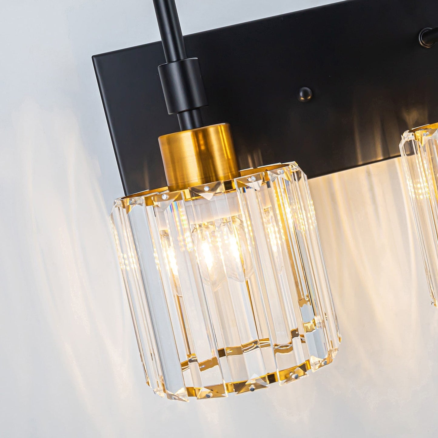 Appliques murales modernes à intensité variable pour salle de bain, avec abat-jour en cristal