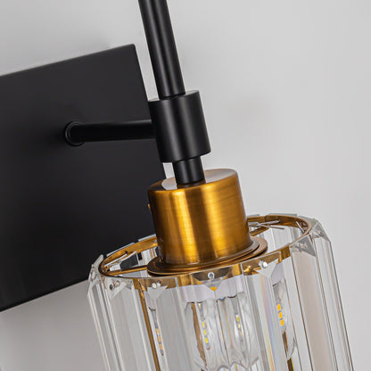 Appliques murales modernes à intensité variable pour salle de bain, avec abat-jour en cristal