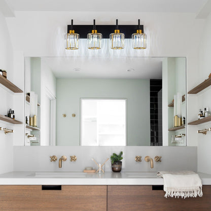 Appliques murales modernes à intensité variable pour salle de bain, avec abat-jour en cristal