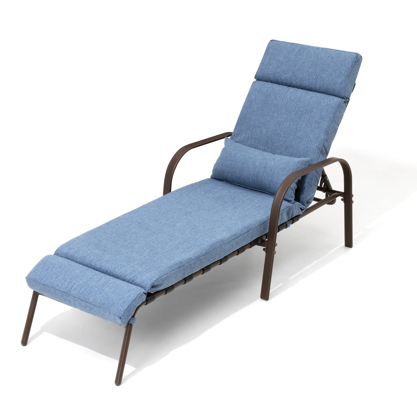 Chaise longue d'extérieur réglable avec coussin, idéale pour la plage et la piscine