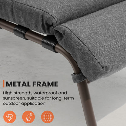 Chaise longue d'extérieur réglable avec coussin, idéale pour la plage et la piscine