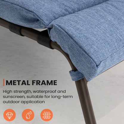 Chaise longue d'extérieur réglable avec coussin, idéale pour la plage et la piscine