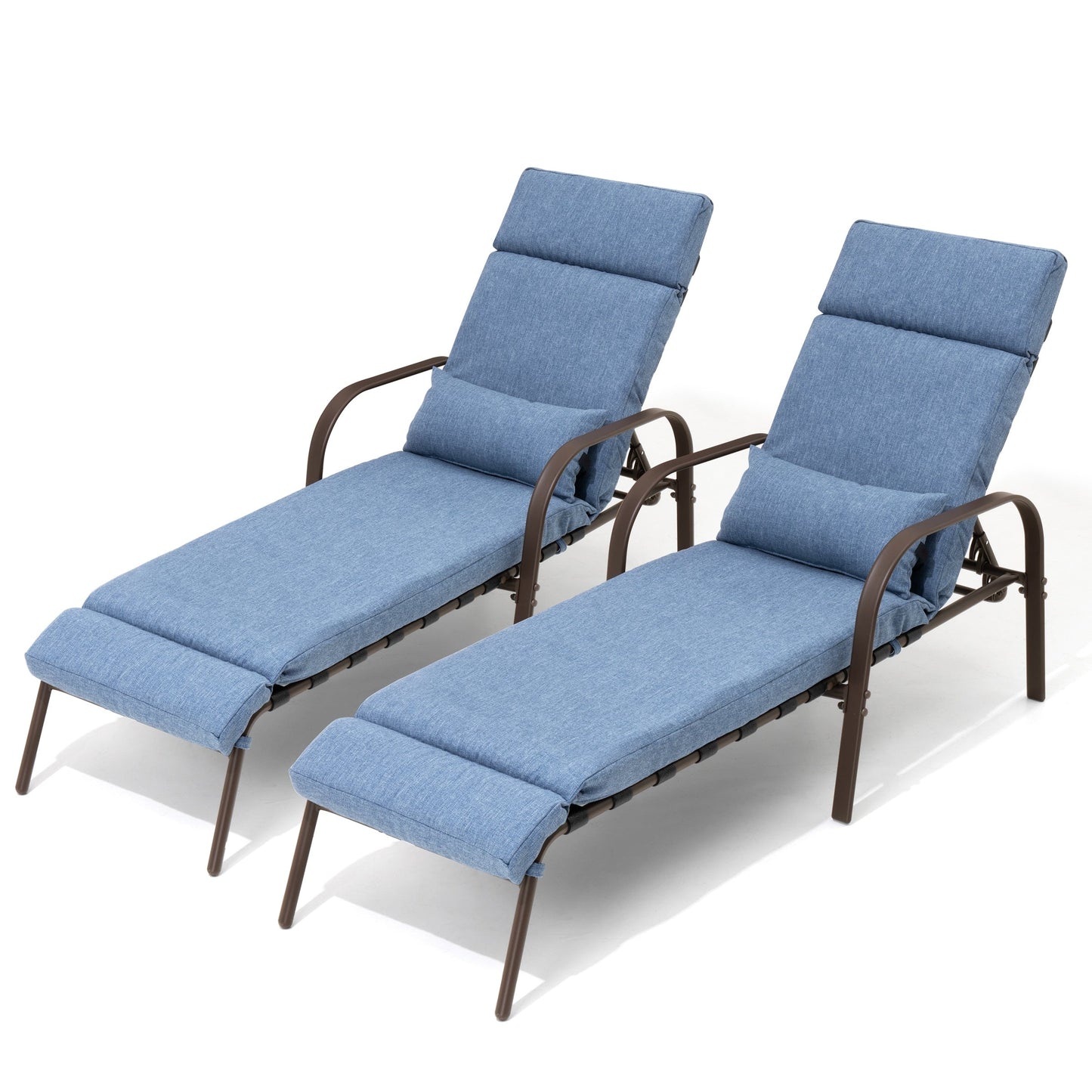 Chaise longue d'extérieur réglable avec coussin, idéale pour la plage et la piscine