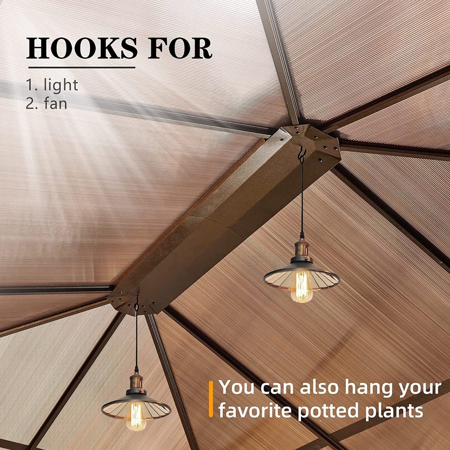 Gazebo rigide EROMMY, pergola d'extérieur avec double toit, moustiquaire et rideaux, auvent robuste pour terrasse, jardin, fête au bord de la piscine