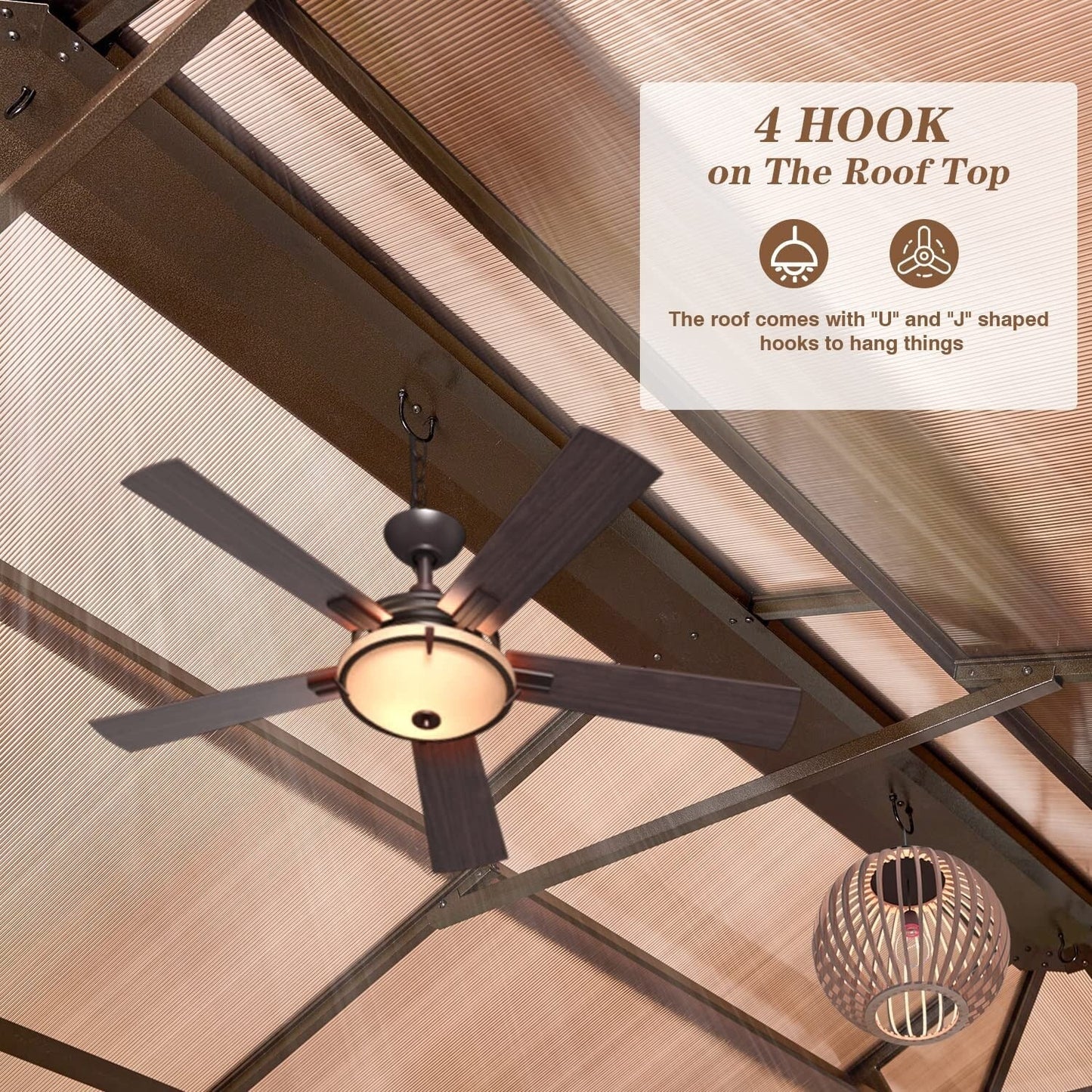 Gazebo rigide EROMMY, pergola d'extérieur avec double toit, moustiquaire et rideaux, auvent robuste pour terrasse, jardin, fête au bord de la piscine