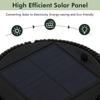 Lot de 2 lampes solaires d'extérieur sur pied, en osier résistant aux intempéries, étanches, pour terrasse, porche, jardin.