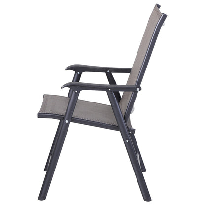 Ensemble de 4 chaises de patio pliantes Outsunny au design simple et élégant, confortables pour la terrasse, le jardin, la cour et les voyages.