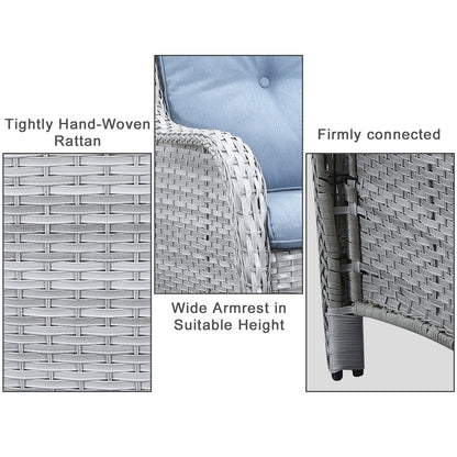 Ensemble canapé deux places d'extérieur en osier et rotin Gymojoy