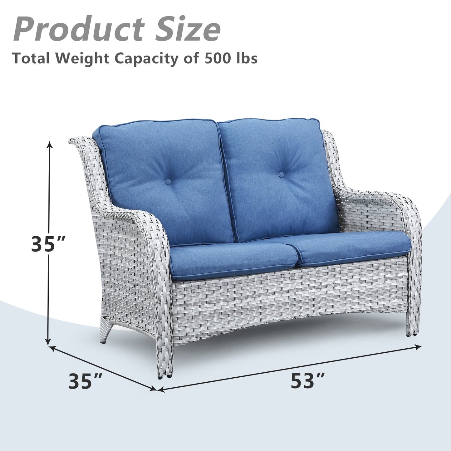 Ensemble canapé deux places d'extérieur en osier et rotin Gymojoy