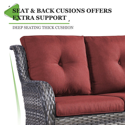 Ensemble canapé deux places d'extérieur en osier et rotin Gymojoy