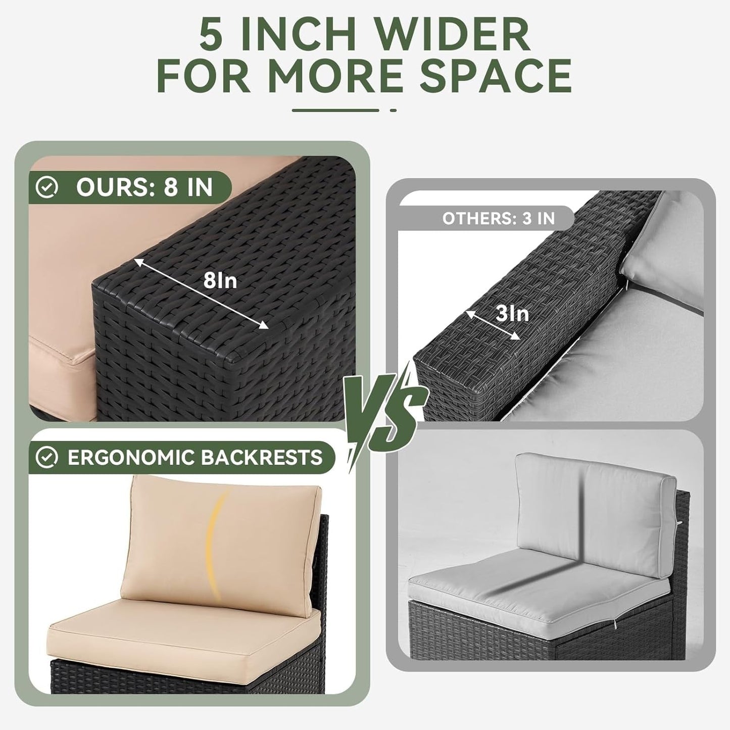 Ensembles de mobilier de jardin avec coussins de 10 cm d'épaisseur