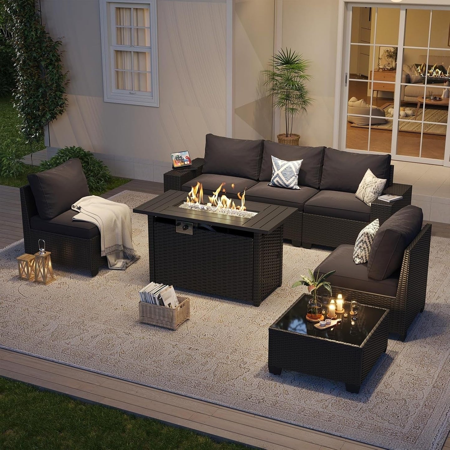 Ensembles de mobilier de jardin avec coussins de 10 cm d'épaisseur