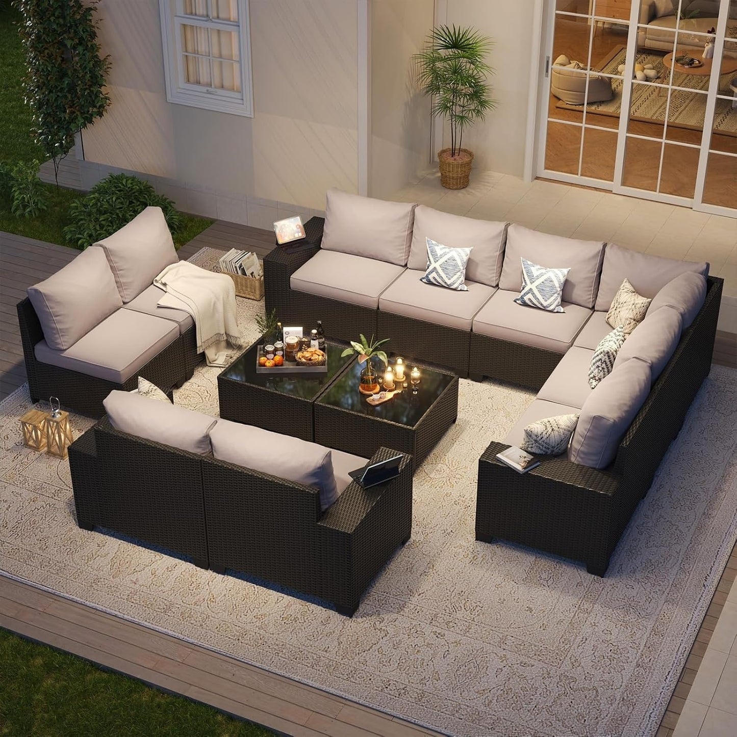 Ensembles de mobilier de jardin avec coussins de 10 cm d'épaisseur