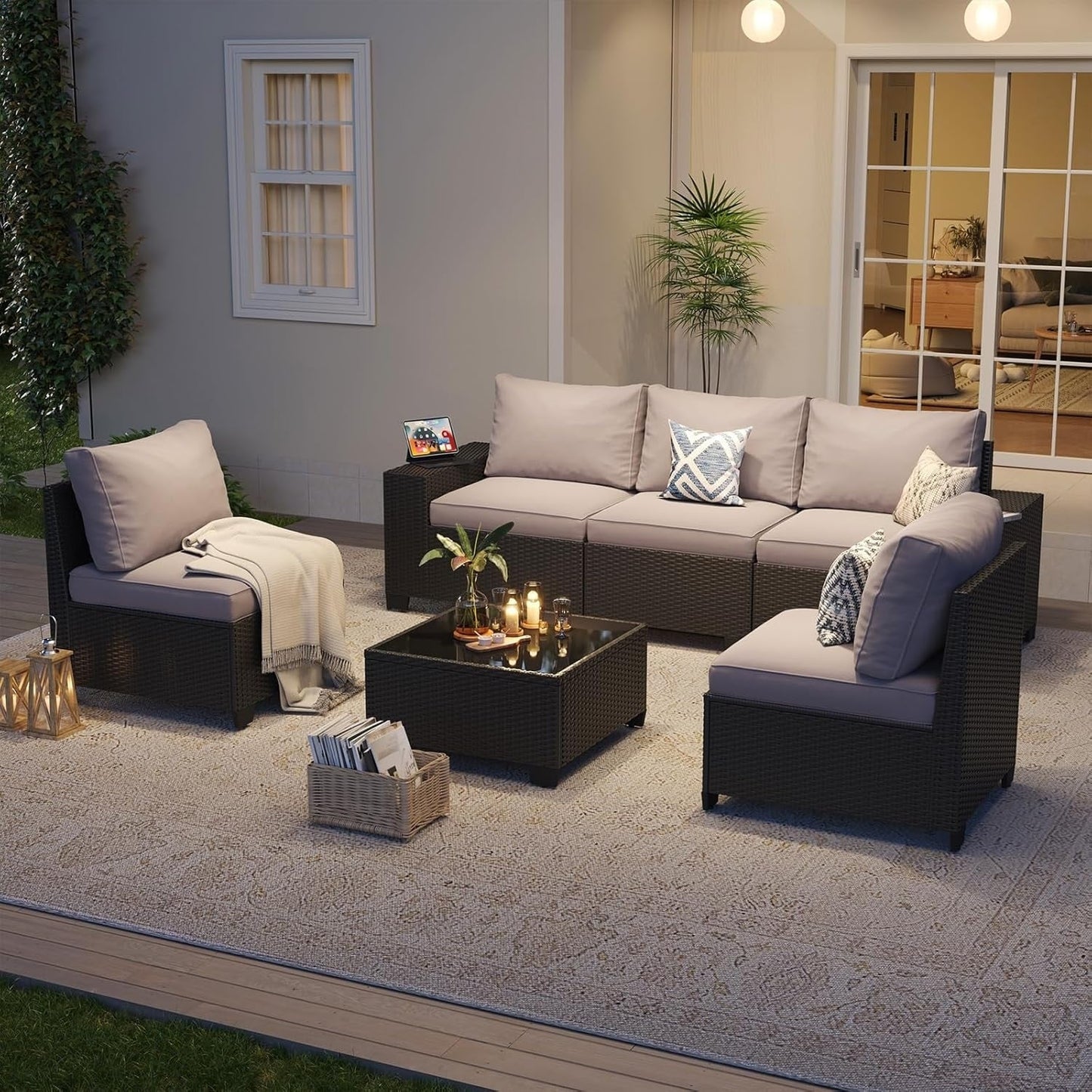 Ensembles de mobilier de jardin avec coussins de 10 cm d'épaisseur