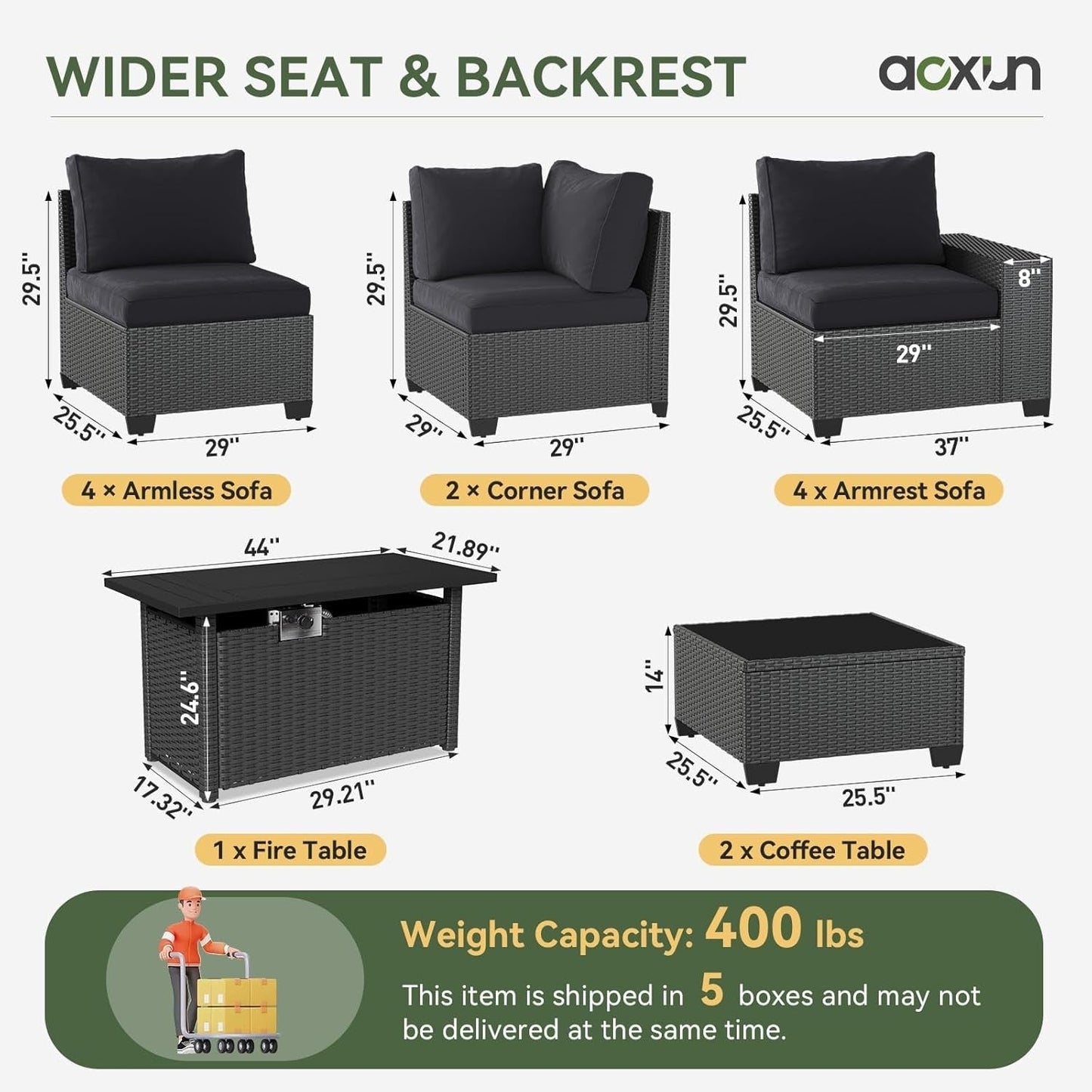 Ensembles de mobilier de jardin avec coussins de 10 cm d'épaisseur