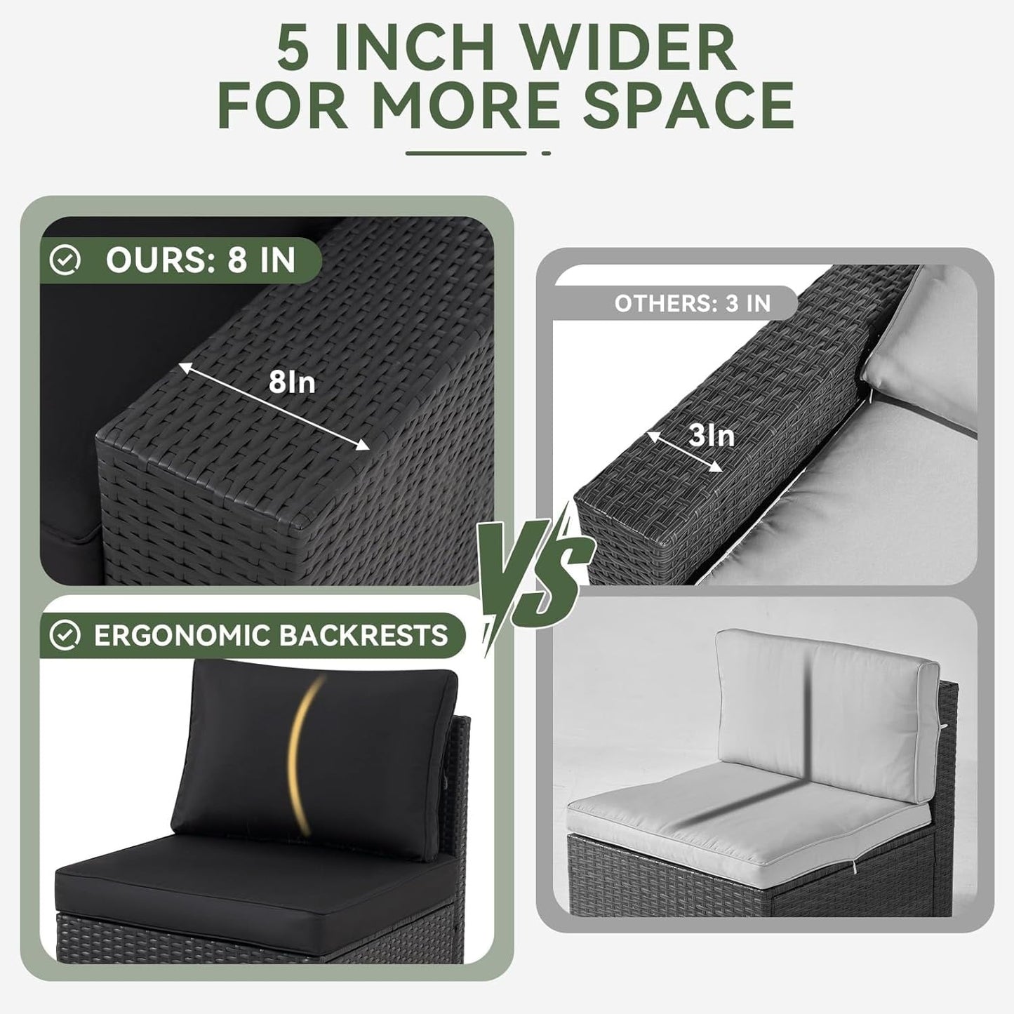 Ensembles de mobilier de jardin avec coussins de 10 cm d'épaisseur