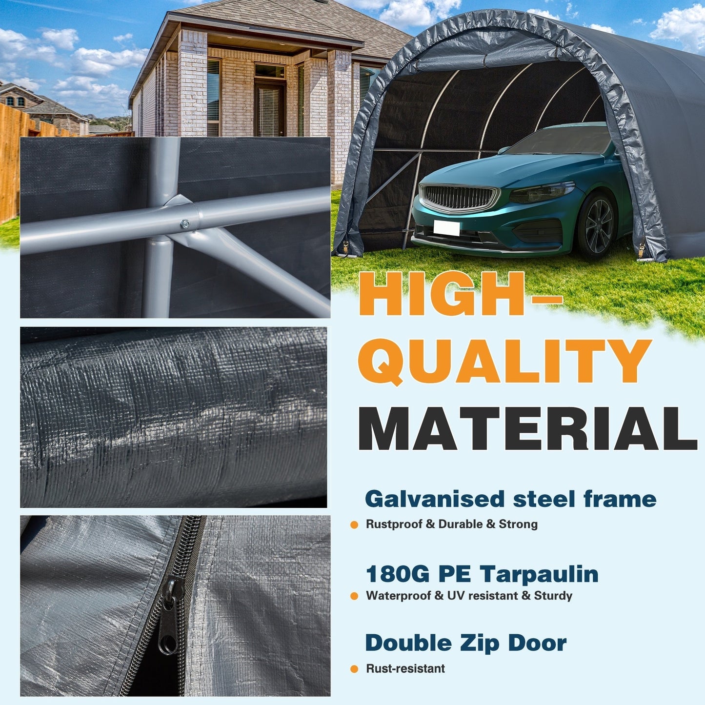 Abri de jardin et abri voiture : abri portable pour vélos, motos et rangement de jardin