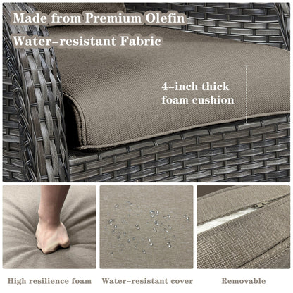 Fauteuils de jardin à bascule en osier Gymojoy avec base pivotante (lot de 2)