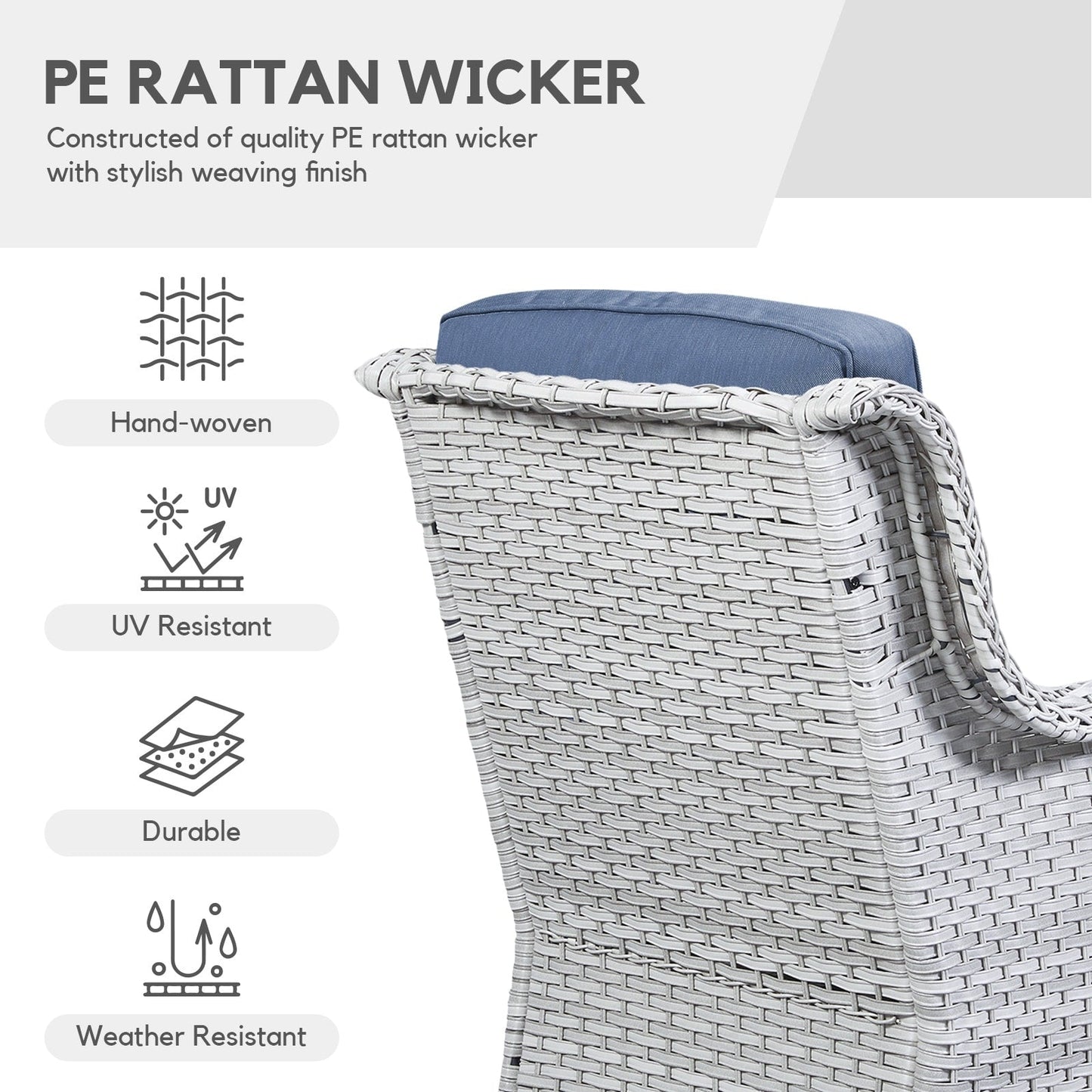 Fauteuils de jardin à bascule en osier Gymojoy avec base pivotante (lot de 2)