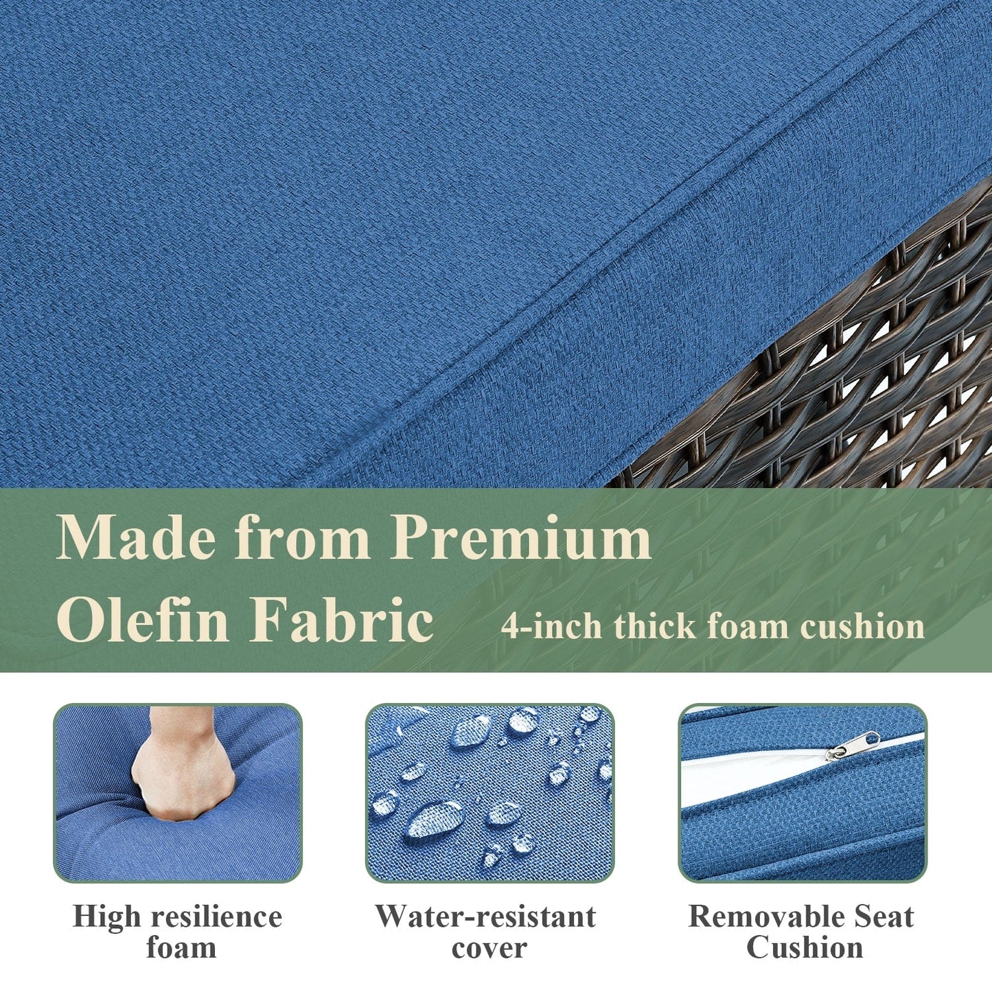 Fauteuils de jardin à bascule en osier Gymojoy avec base pivotante (lot de 2)