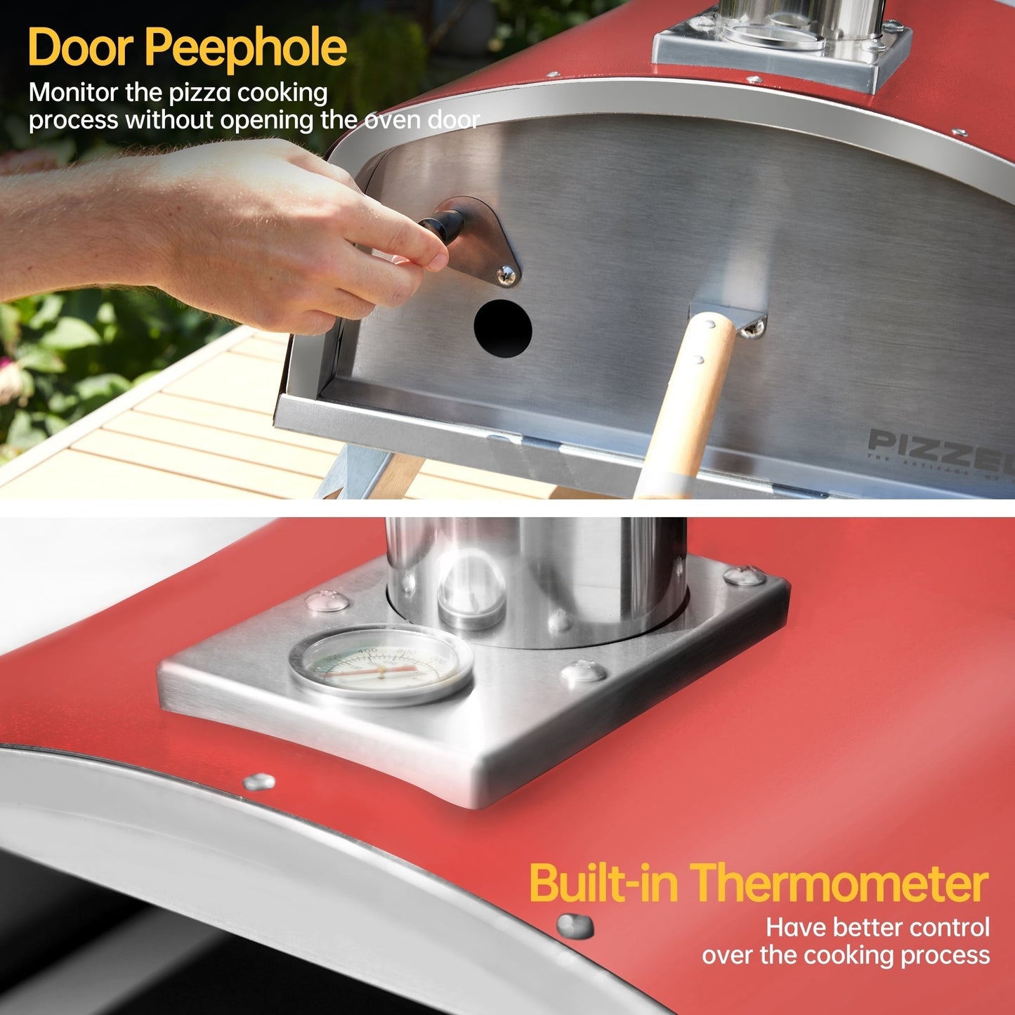 Four à pizza portable à bois d'extérieur avec pelle à pizza et sac de transport - 40 cm
