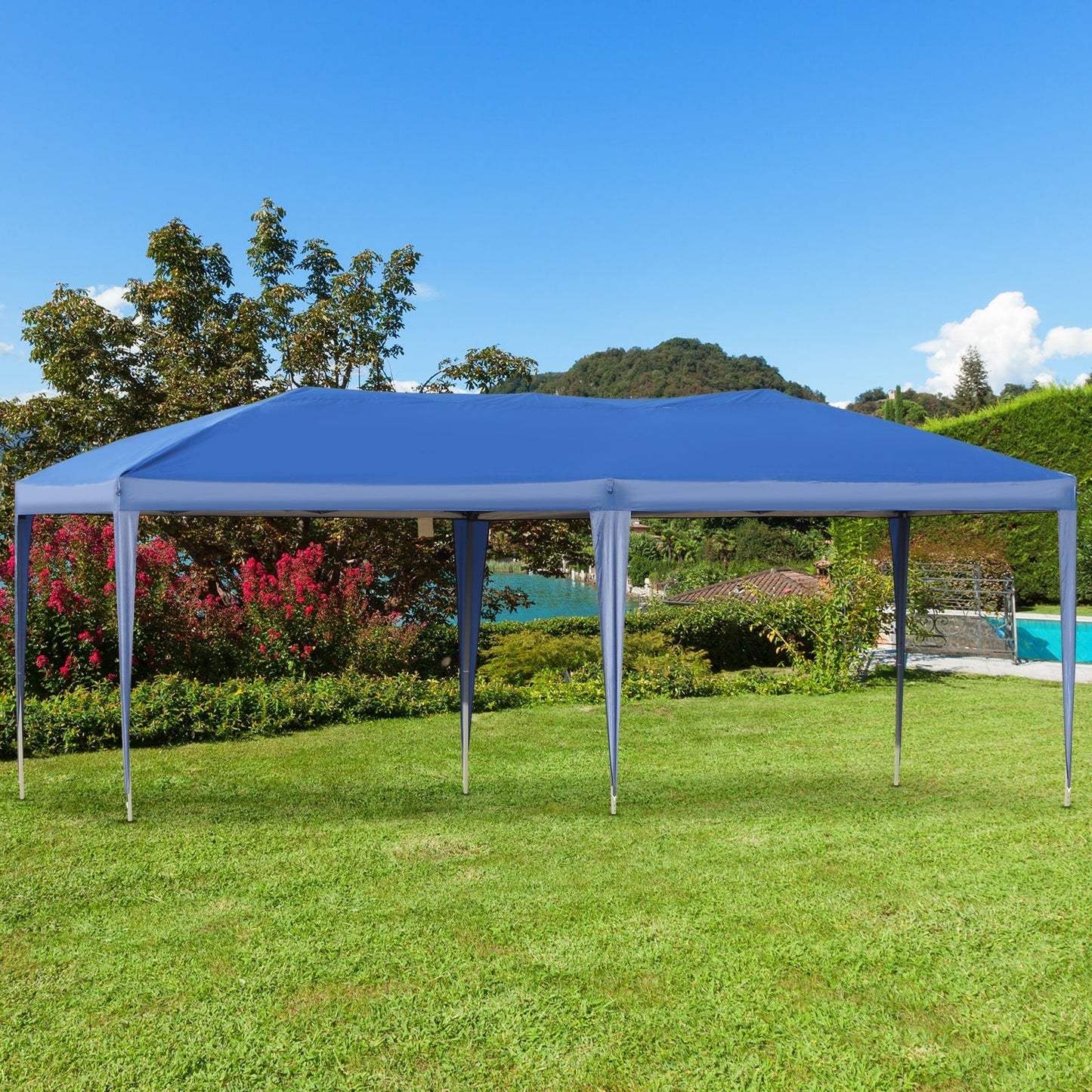 Auvent pliable robuste Outsunny avec structure solide, toit anti-UV et sac de transport pour terrasse, jardin, plage, etc.
