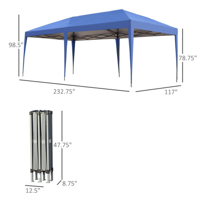 Auvent pliable robuste Outsunny avec structure solide, toit anti-UV et sac de transport pour terrasse, jardin, plage, etc.