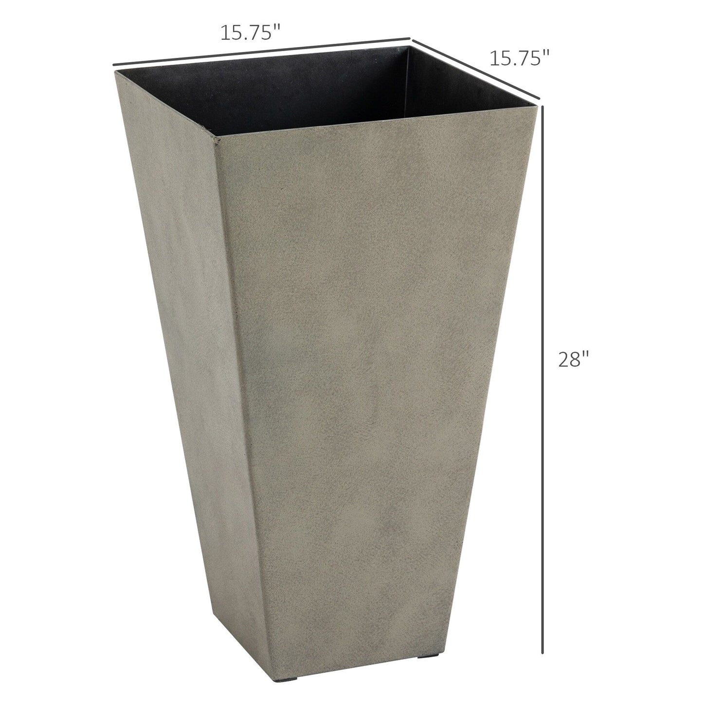 Ensemble de 3 pots de fleurs en plastique Outsunny de 71 cm de haut, grands pots de jardin en plastique pour l'intérieur et l'extérieur, pour l'entrée, la terrasse et le jardin.