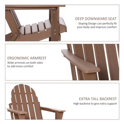 Chaise Adirondack pliante Outsunny, chaises longues d'extérieur en plastique PEHD résistant aux intempéries pour terrasse, patio et jardin