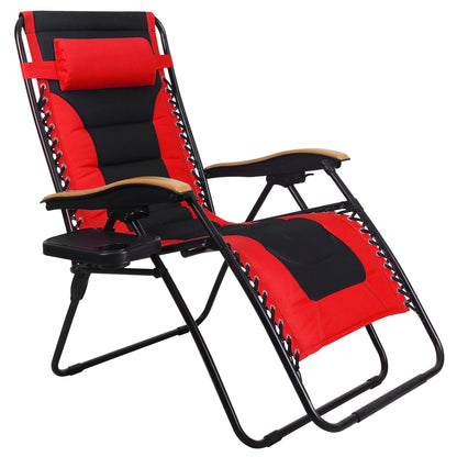 Fauteuil lounge XL surdimensionné rembourré zéro gravité avec accoudoirs plus larges, inclinable et porte-gobelet - Non disponible