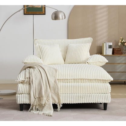 Canapé-lit surdimensionné en velours côtelé moelleux, réglable