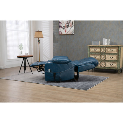 Fauteuil inclinable électrique surdimensionné en cuir PU avec fonction massage, chauffage lombaire, porte-gobelet, inclinaison à 180°