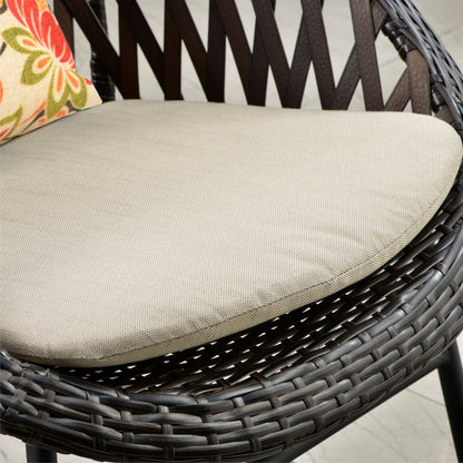 Ensemble bistro de patio OVIOS 3 pièces avec fauteuil à bascule et table basse en verre