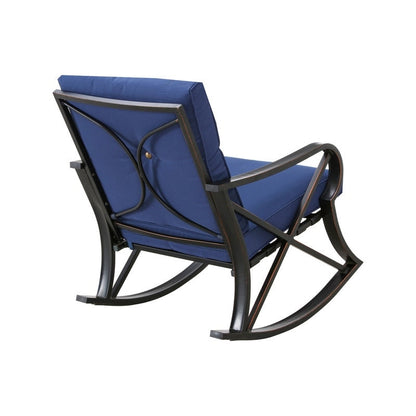 Ensemble de conversation 3 pièces pour fauteuil à bascule d'extérieur PATIO FESTIVAL avec coussins