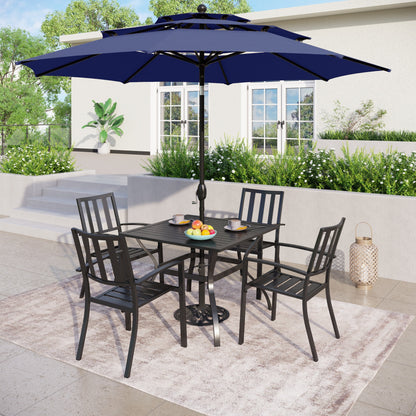 Parasol de terrasse MAISON ARTS de 3 m (10 pi) à 3 niveaux, à inclinaison automatique, double ventilation et éclairage LED