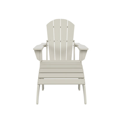 Chaise Adirondack pliable d'extérieur Polytrends Laguna HDPE résistante aux intempéries avec repose-pieds (ensemble de 2 pièces)