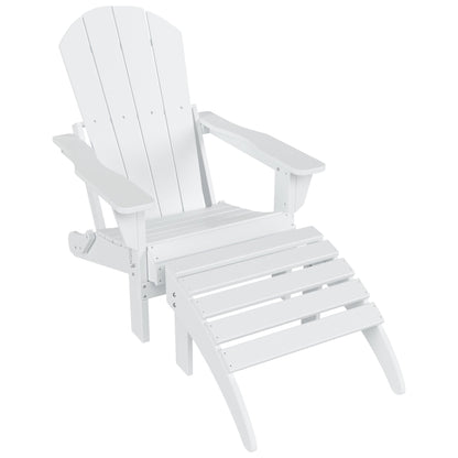 Chaise Adirondack pliable d'extérieur Polytrends Laguna HDPE résistante aux intempéries avec repose-pieds (ensemble de 2 pièces)