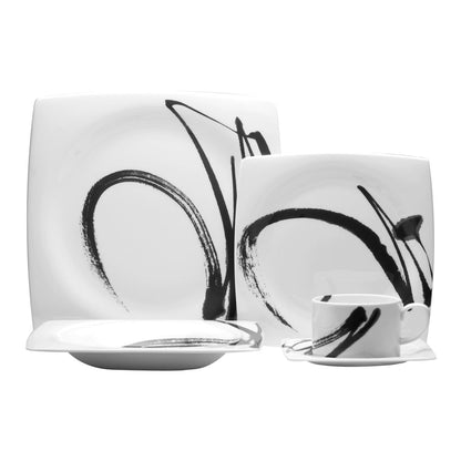 Assiettes carrées à peindre en noir (lot de 6)