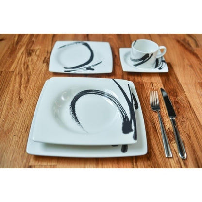 Assiettes carrées à peindre en noir (lot de 6)
