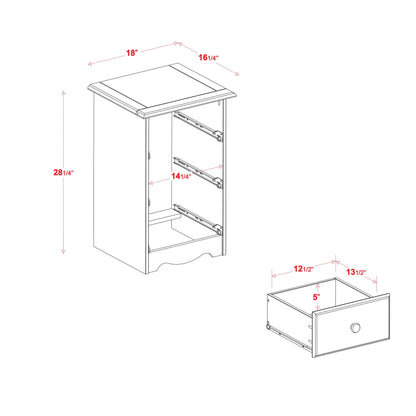 Table de chevet Palace Imports 100% bois massif à 3 tiroirs avec poignées en métal ou en bois
